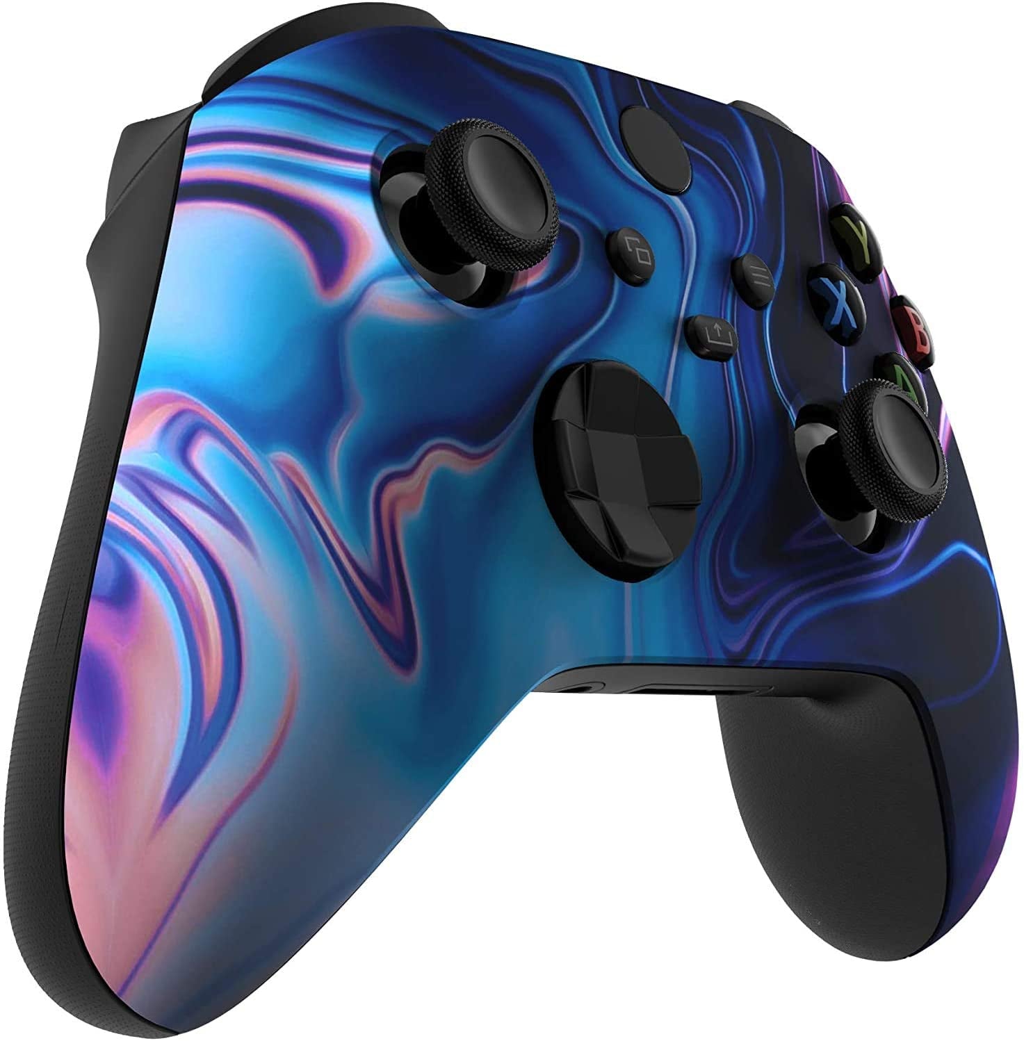 Wireless Controller for Microsoft Xbox Series X/S & Xbox One - Custom Soft Touch Design in Blue & Purple Swirl