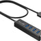 H302S USB 3.0 Hub with 2-Foot Cable - Multi-Port Expander for Fast Data Transfer, Compatible with Windows PC, Mac, Printers, and Mobile HDDs