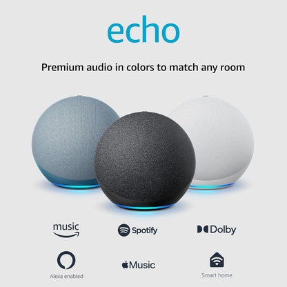 Echo (Latest Model) with Enhanced Audio, Smart Home Integration, and Alexa Voice Assistant, Charcoal