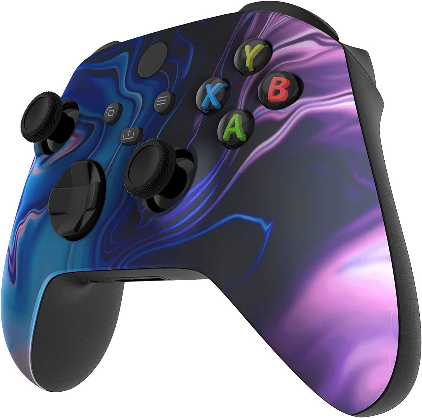 Wireless Controller for Microsoft Xbox Series X/S & Xbox One - Custom Soft Touch Design in Blue & Purple Swirl