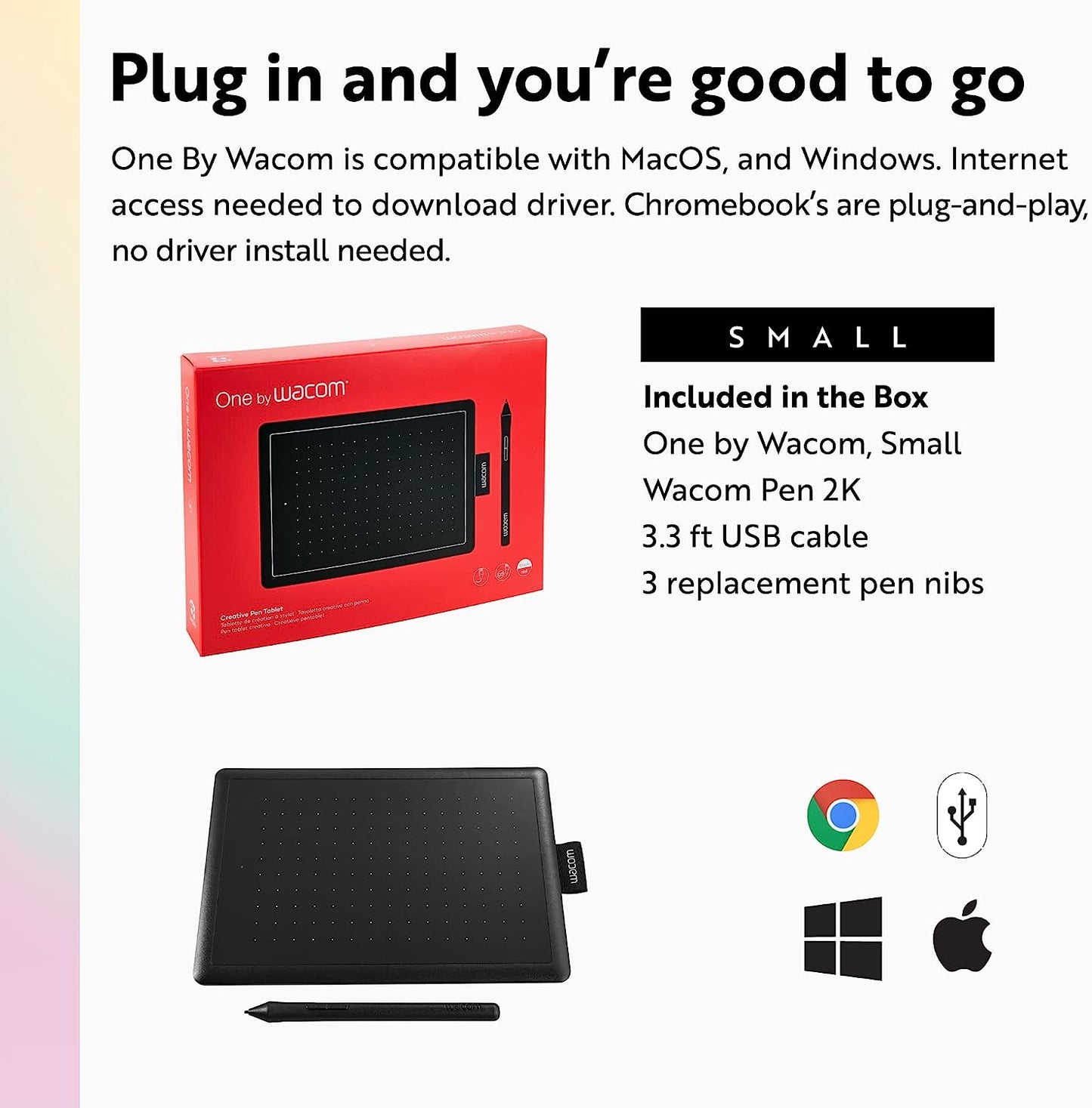 Small Graphics 8.3 x 5.7-Inch Portable Drawing Tablet for Students and Creators, Ergonomic 2048 Pressure-Sensitive Pen Included, Compatible with Chromebook, Mac, and Windows