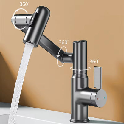 Digital Display LED Bathroom Basin Faucet with 360-Degree Rotation and Multi-Function Stream Sprayer for Hot and Cold Water Mixing