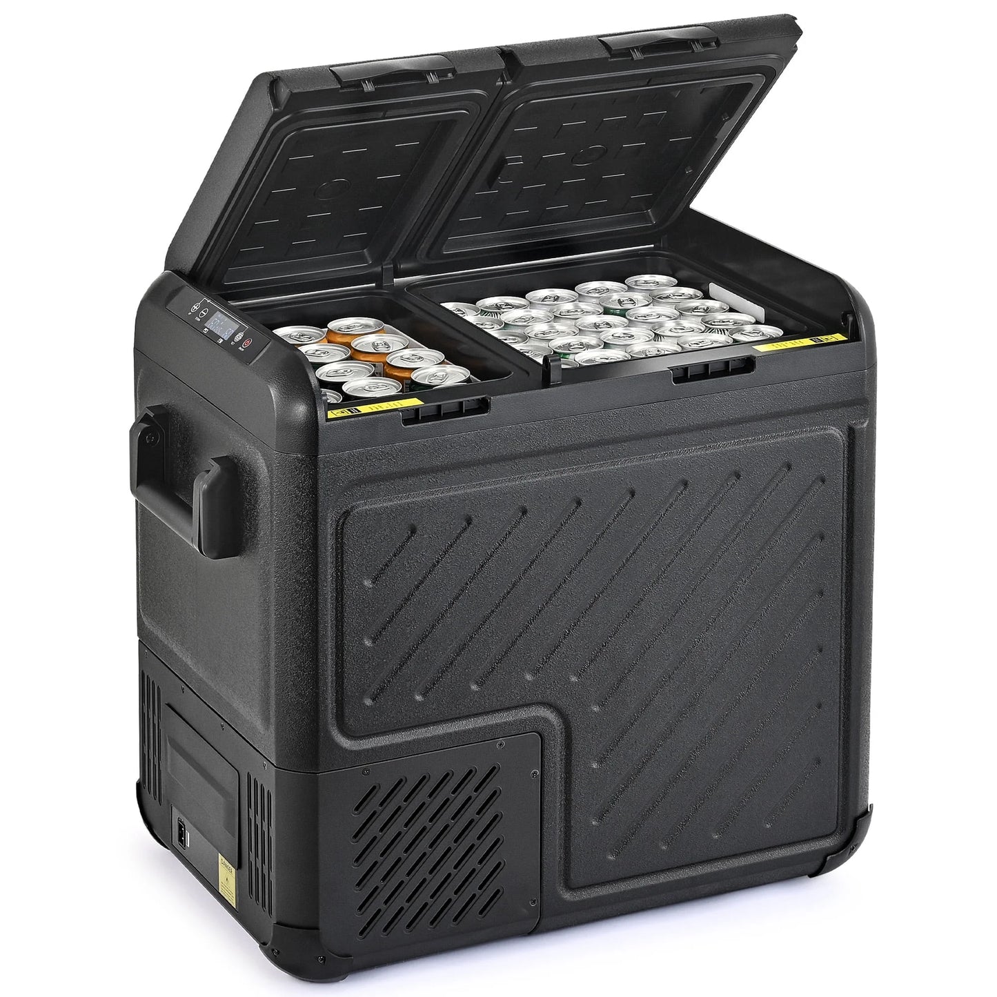 58 Quart Dual Zone Portable Car Refrigerator and Freezer with DC and AC Power Options