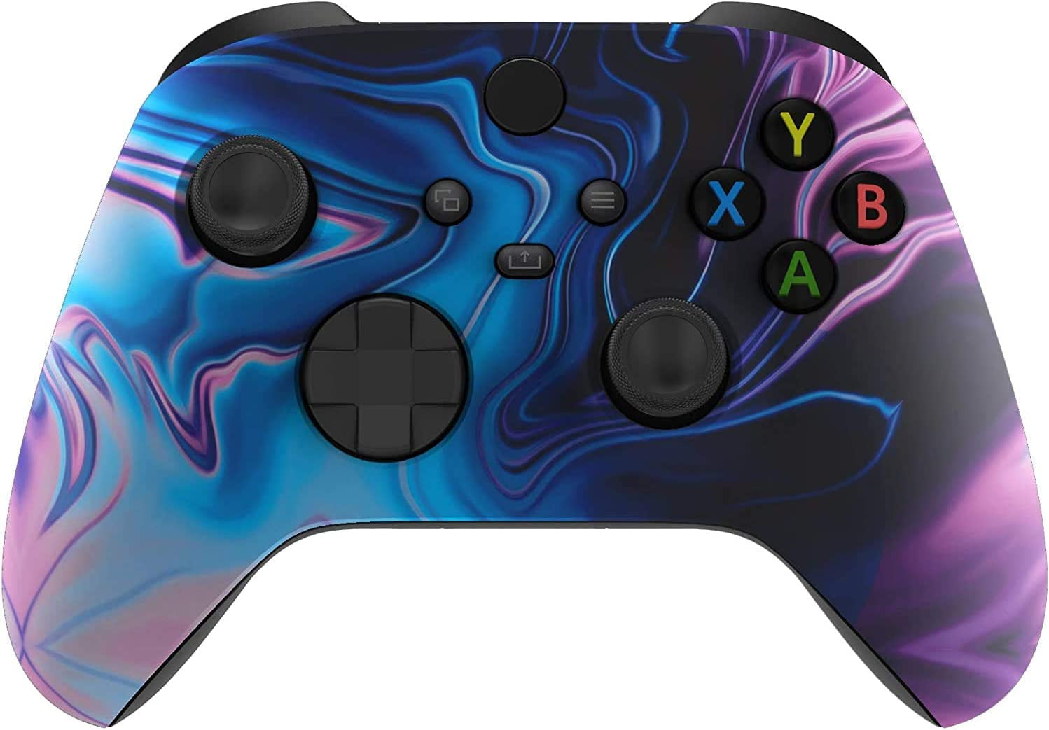 Wireless Controller for Microsoft Xbox Series X/S & Xbox One - Custom Soft Touch Design in Blue & Purple Swirl