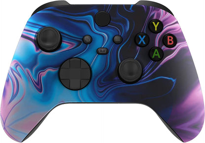 Wireless Controller for Microsoft Xbox Series X/S & Xbox One - Custom Soft Touch Design in Blue & Purple Swirl